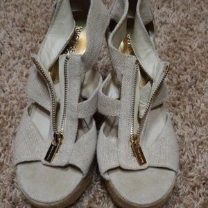 Tan wedge sandles